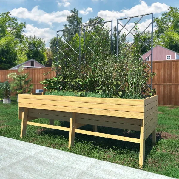 Raised Garden Bed 6x3x2FT with 6 Legs, Detachable Liner